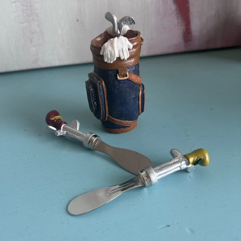 Golf Club Cheese Spreader Knife Set Charcuterie Board Golf Decor NWOT Never Used